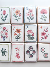 Load image into Gallery viewer, Hand-painted mahjong tile cookies with flowers and Chinese characters
